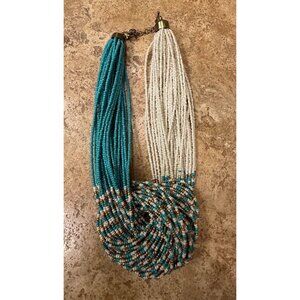 Multicolor Beaded Strand Necklace With Adjustable Chain Closure